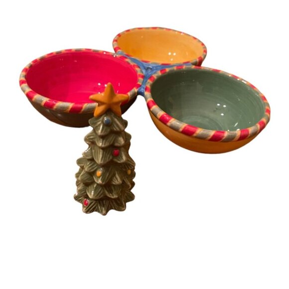 Christmastime in the City Chuck Fischer Sango 3 Part Serving Set Item # 2311-201 - Picture 2 of 12